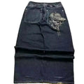 Skull Embroidered Jeans Women